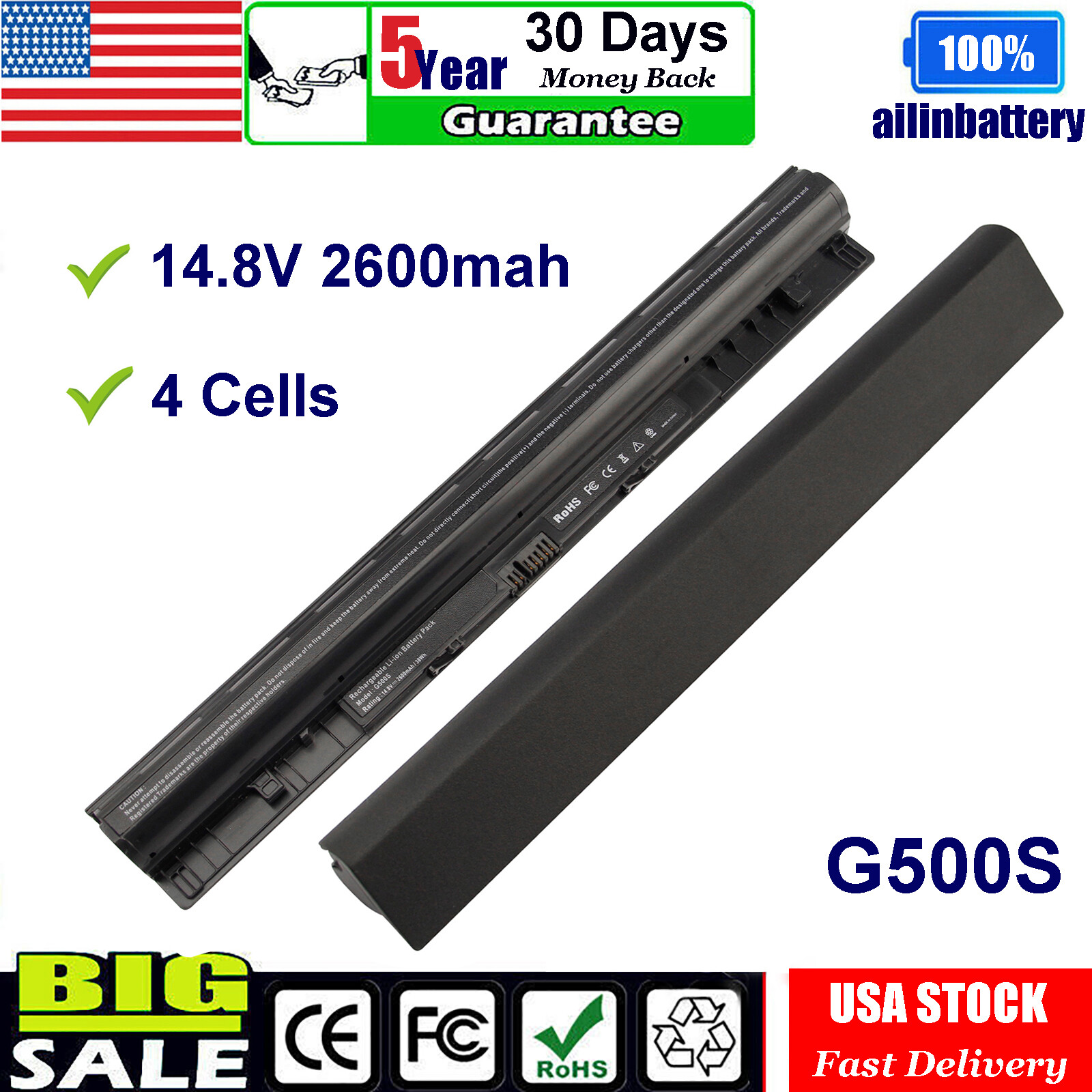L12L4A02 L12L4E01 Battery for Lenovo G400S G405S G410S G500S G505S G510S Z710