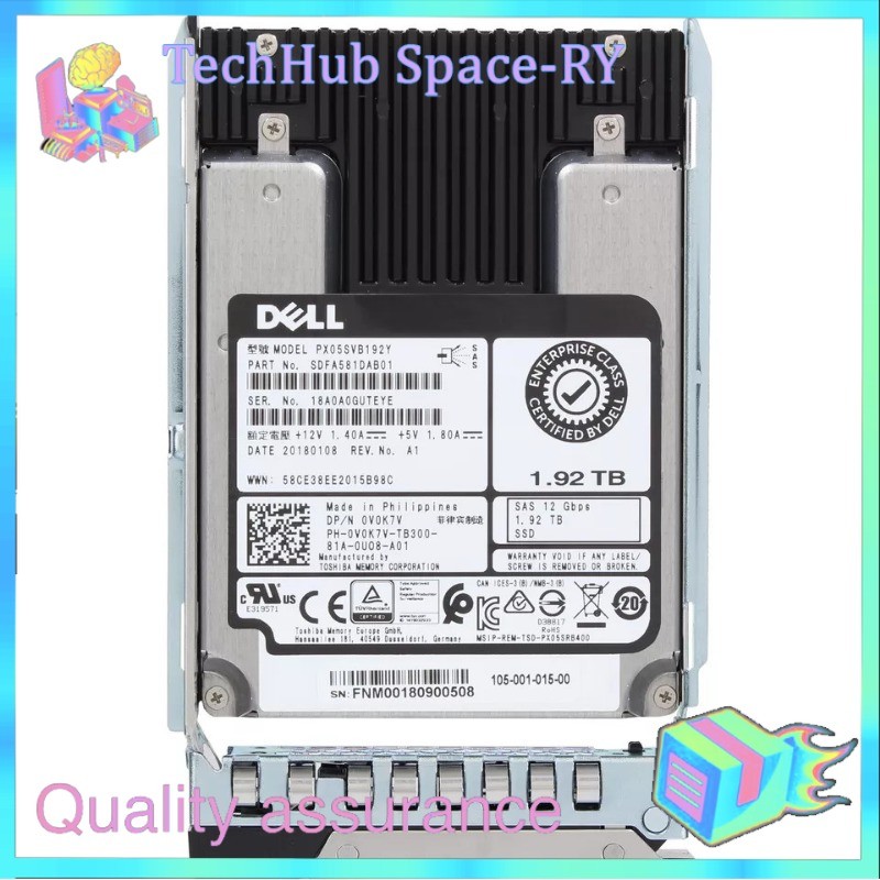 NEW 0V0K7V V0K7V DELL PX05SVB192Y 1.92TB 2.5" SAS 12G MU SSD Solid State Drive