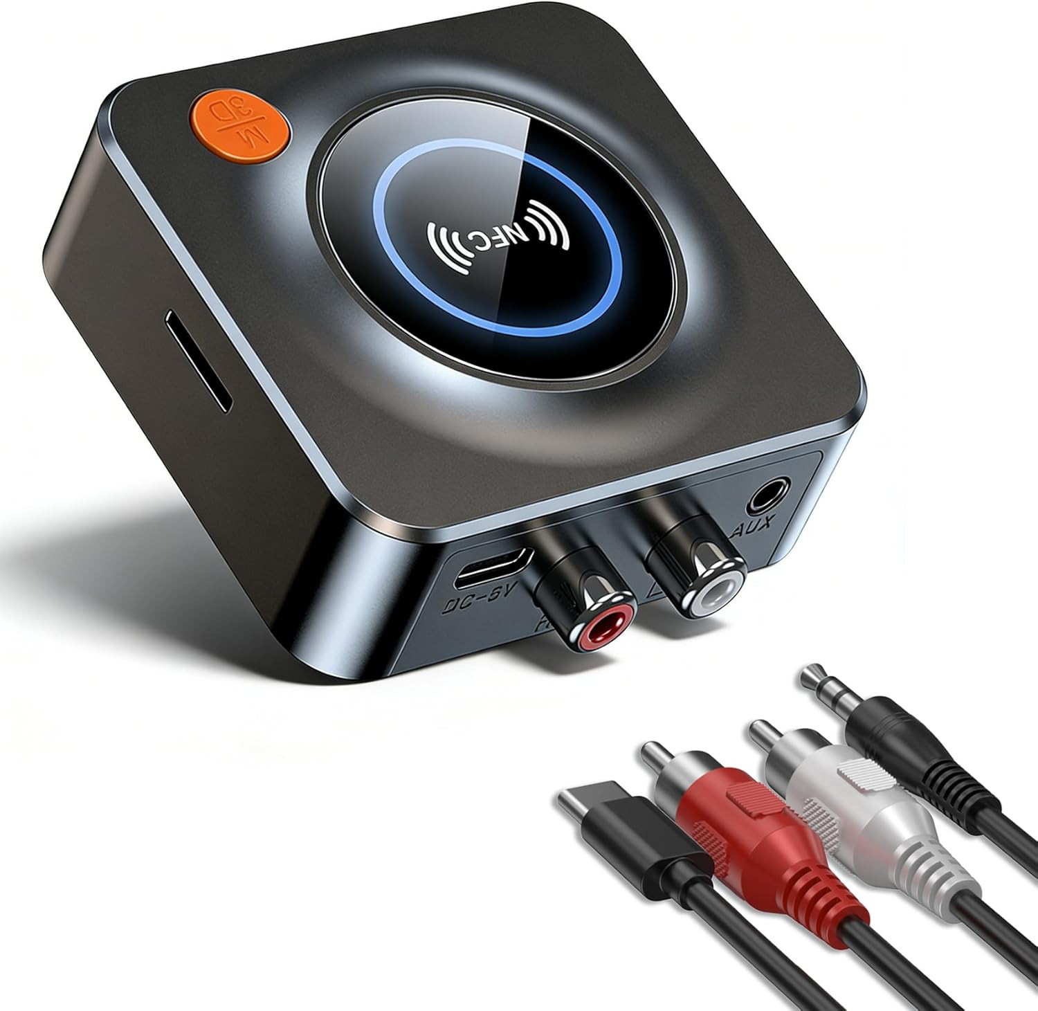 Bluetooth Receiver for Home Stereo, AUX RCA to Bluetooth Adapter | NFC Bluetooth
