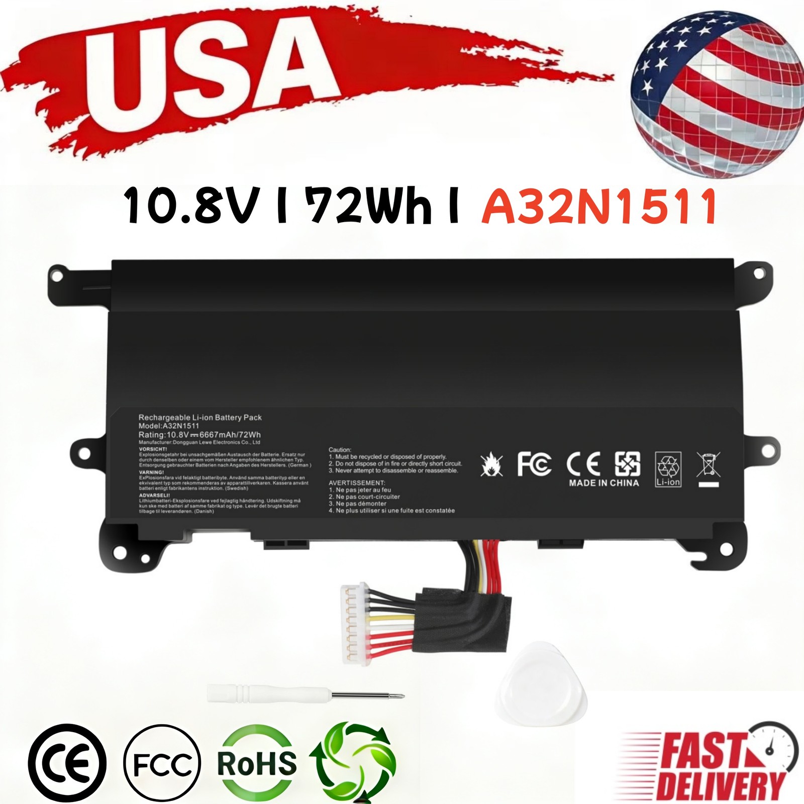 A32N1511 Battery for ASUS ROG G752 G752V G752VL G752VM G752VT G752VS G752VY