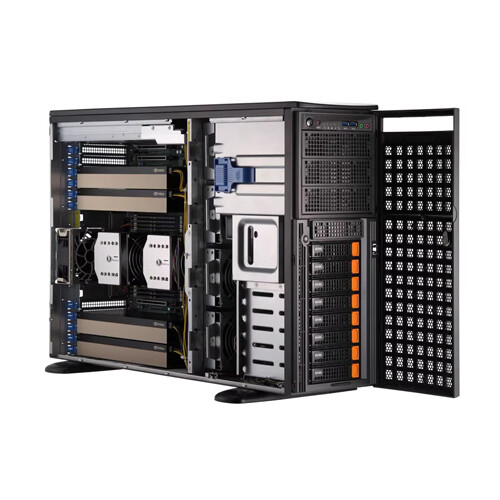 Supermicro SYS-741GE-TNRT 8X3.5"(8XNVME) 2X2000W Support 2X LGA4677 CPU or 4XGPU