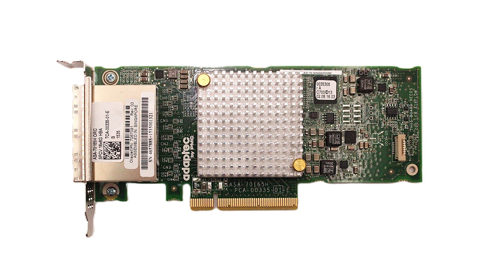 SUN 7067091 Adaptec ASA-70165H 4-Port External Mini-SAS HD PCIe x8 6Gb/s low pf