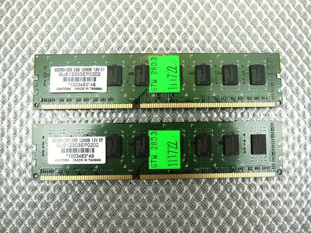 Gateway SX2800 4GB (2 x 2GB) PC3-10600U 1333 DDR3 MHz Memory - GU512303EP0202