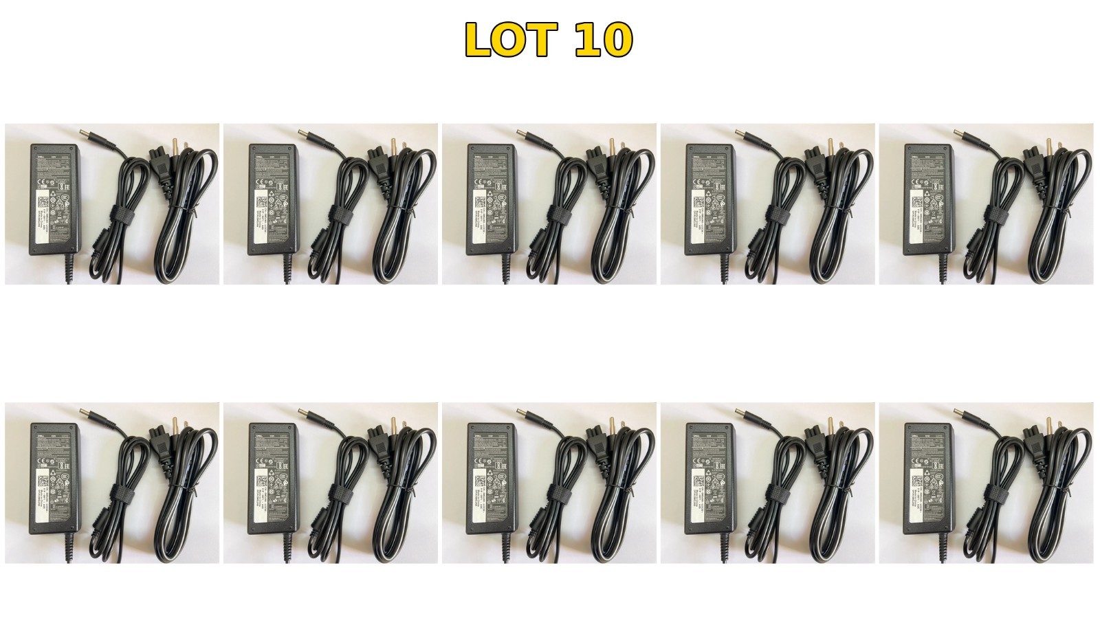 LOT 10  Dell 65W 19.5V 3.34A Laptop Charger Inspiron 3147 3148 4.5x3.0mm MGJN9