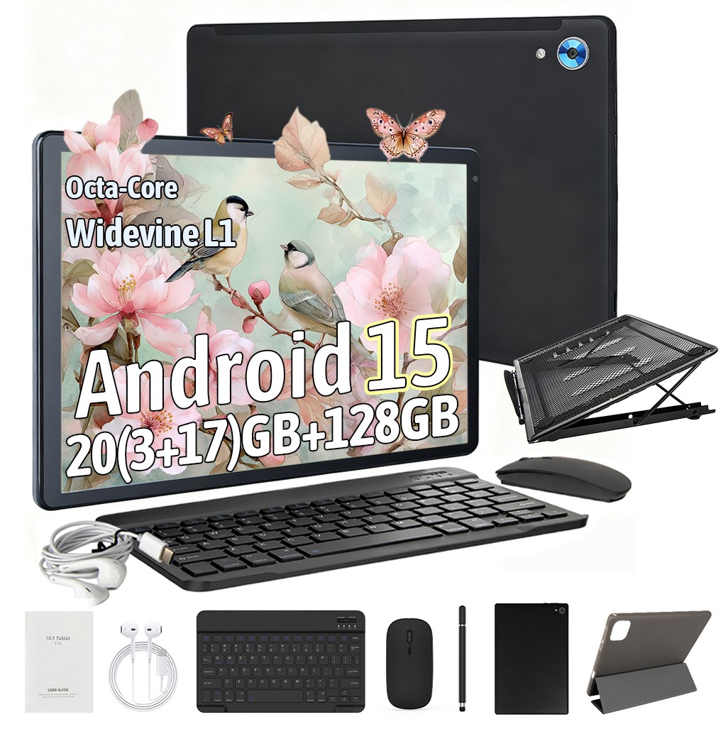 10.1 inch Android 15 Tablets HD Octa-Core 20GB RAM+128GB Dual Camera Touchscreen