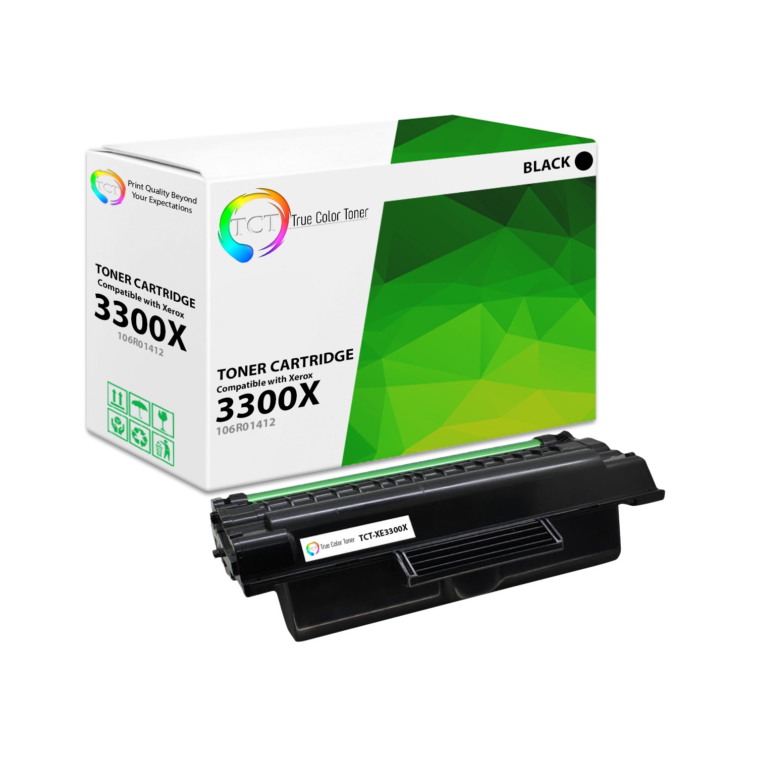 TCT Black 106R01412 High Yield Toner Cartridge For Xerox Phaser 3300MFP printers