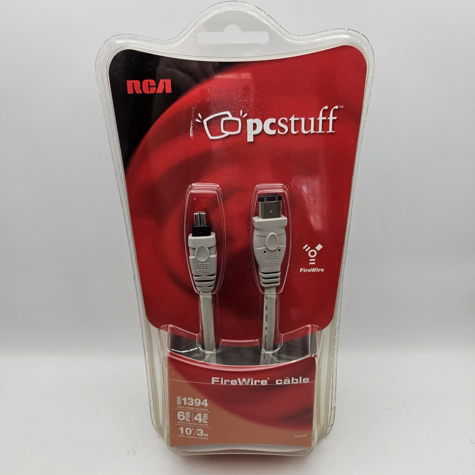 RCA 6 Pin To 4 Pin 10 Ft (3 Meter) IEEE 1394 Firewire Cable, New, Sealed