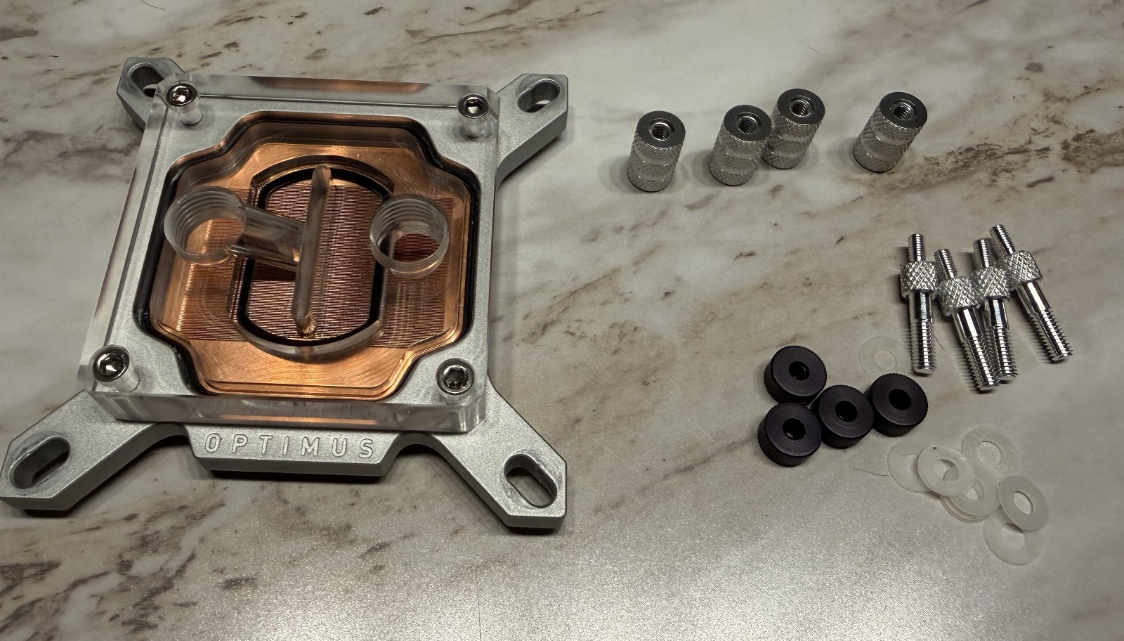OPTIMUS FOUNDATION CPU BLOCK - INTEL - ACRYLIC TOP - SILVER - COPPER