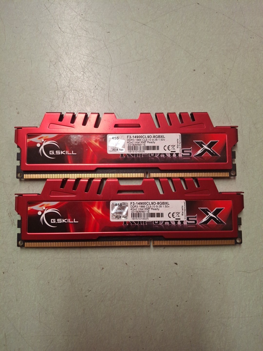 G. SKILL RIPJAWS X 8GB (2X4GB) DDR3-1866MHz PC3-14900 1.5V F3-14900CL9D-8GBXL