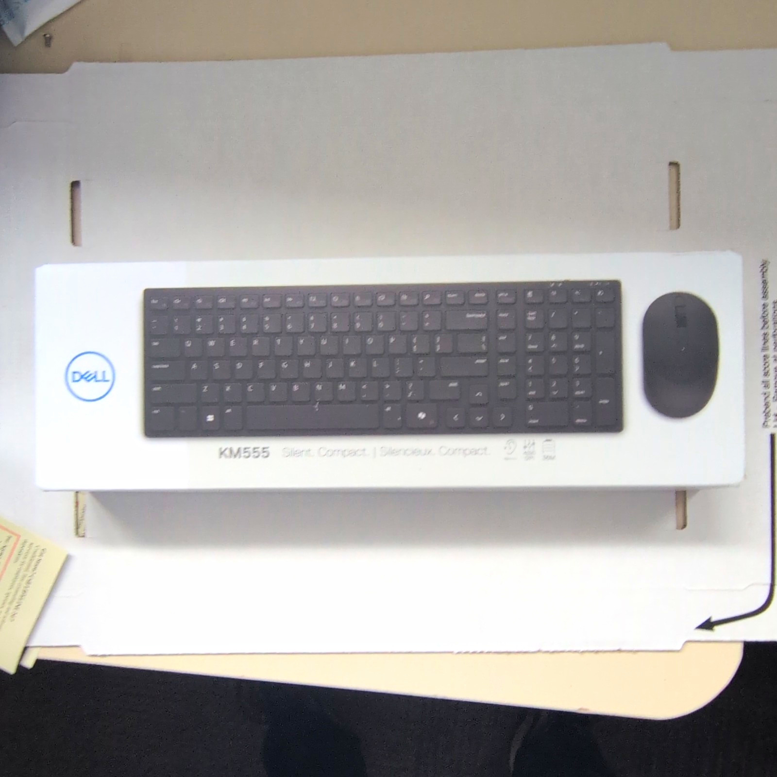 Dell KM555 Wireless Keyboard & Mouse Combo Quiet Keys English QWERTY Black