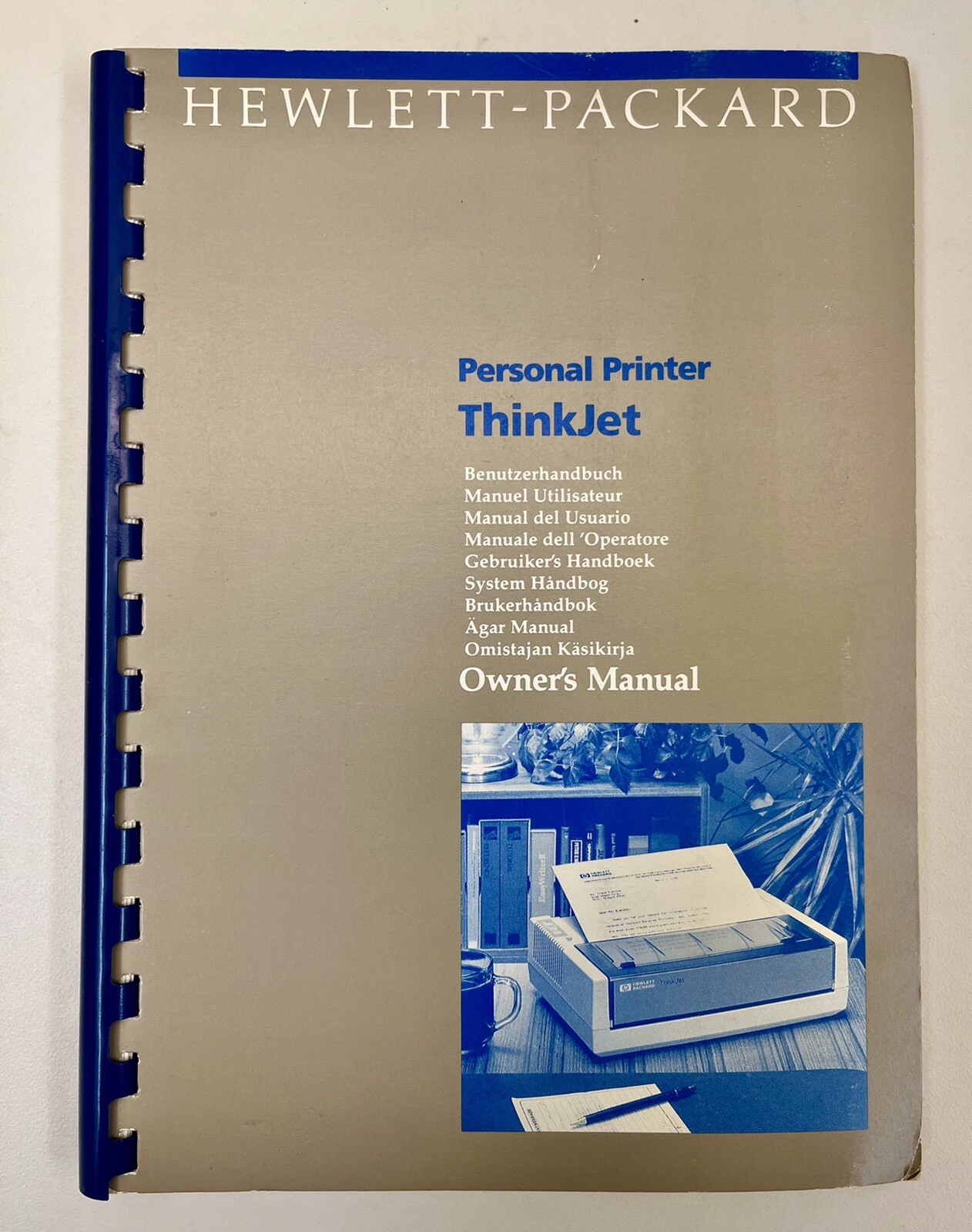Vintage 1987 HP ThinkJet Personal Printer Owner's Manual Original Bound 2225P
