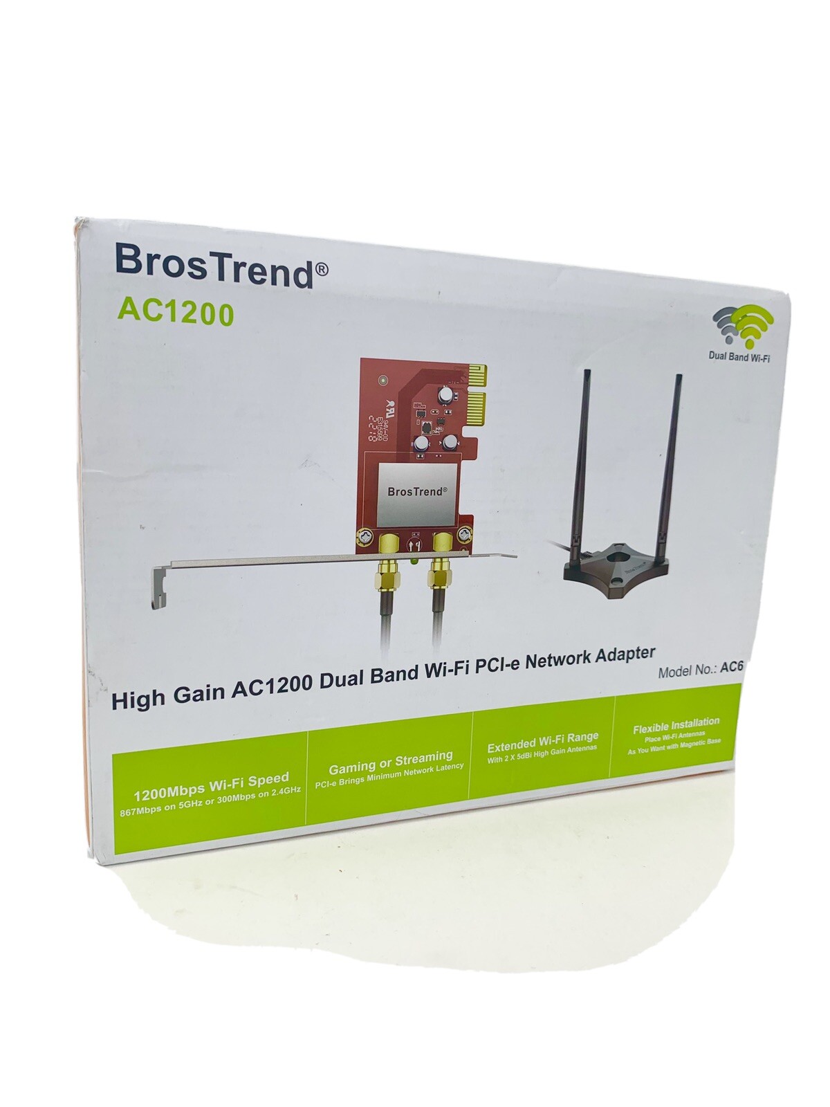 Bros Trend AC1200 High Gain Wireless Dual Band PCI-e Network Adapter AC6   M2