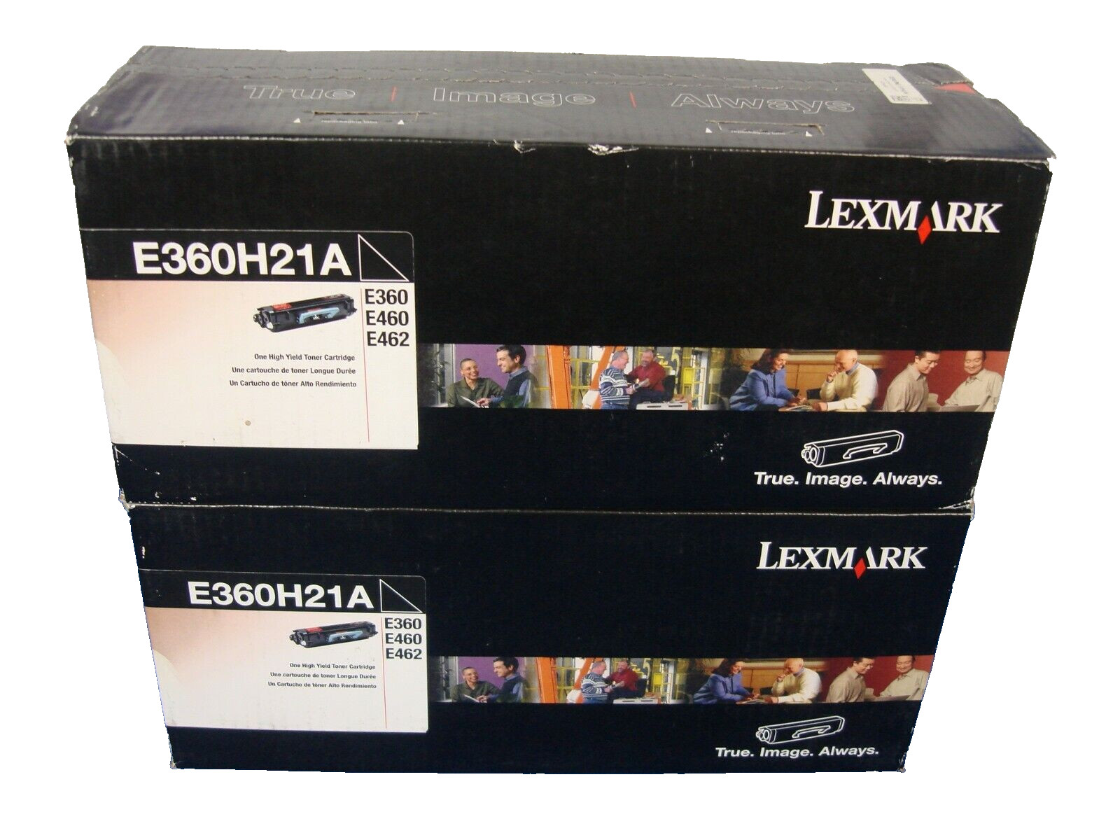 LOT OF 2 NEW GENUINE OEM LEXMARK E360H21A BLACK HIGH YIELD TONER CARTRIDGE