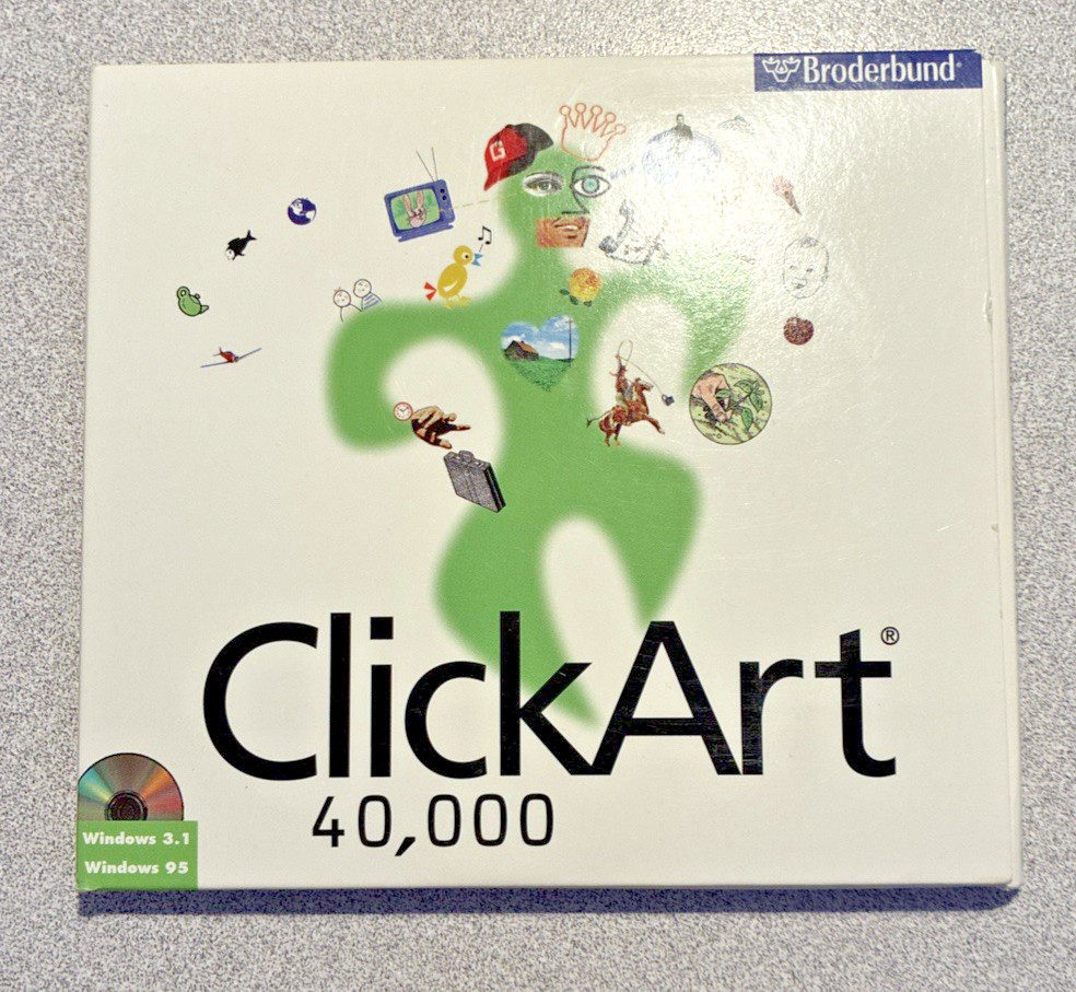 Vintage Broderbrund Click Art 40,000 Starter Image Pack 3 CDs - 1990's