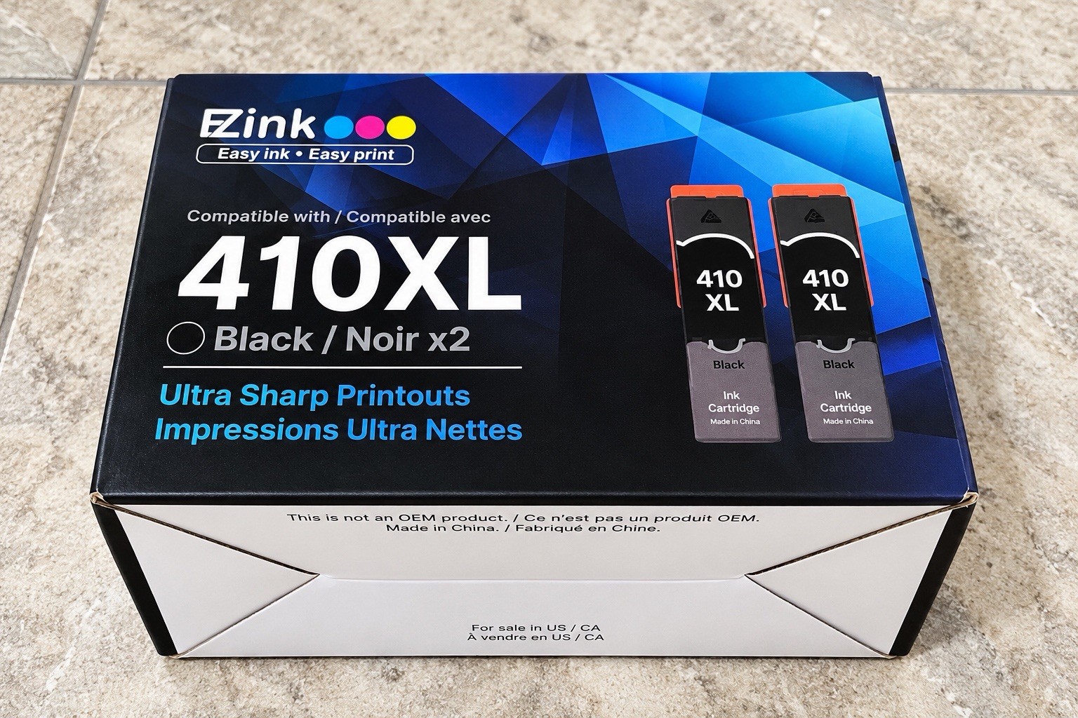 EZink 410XL Black Ink Cartridges 2-Pack High Yield Compatible Printer Ink New
