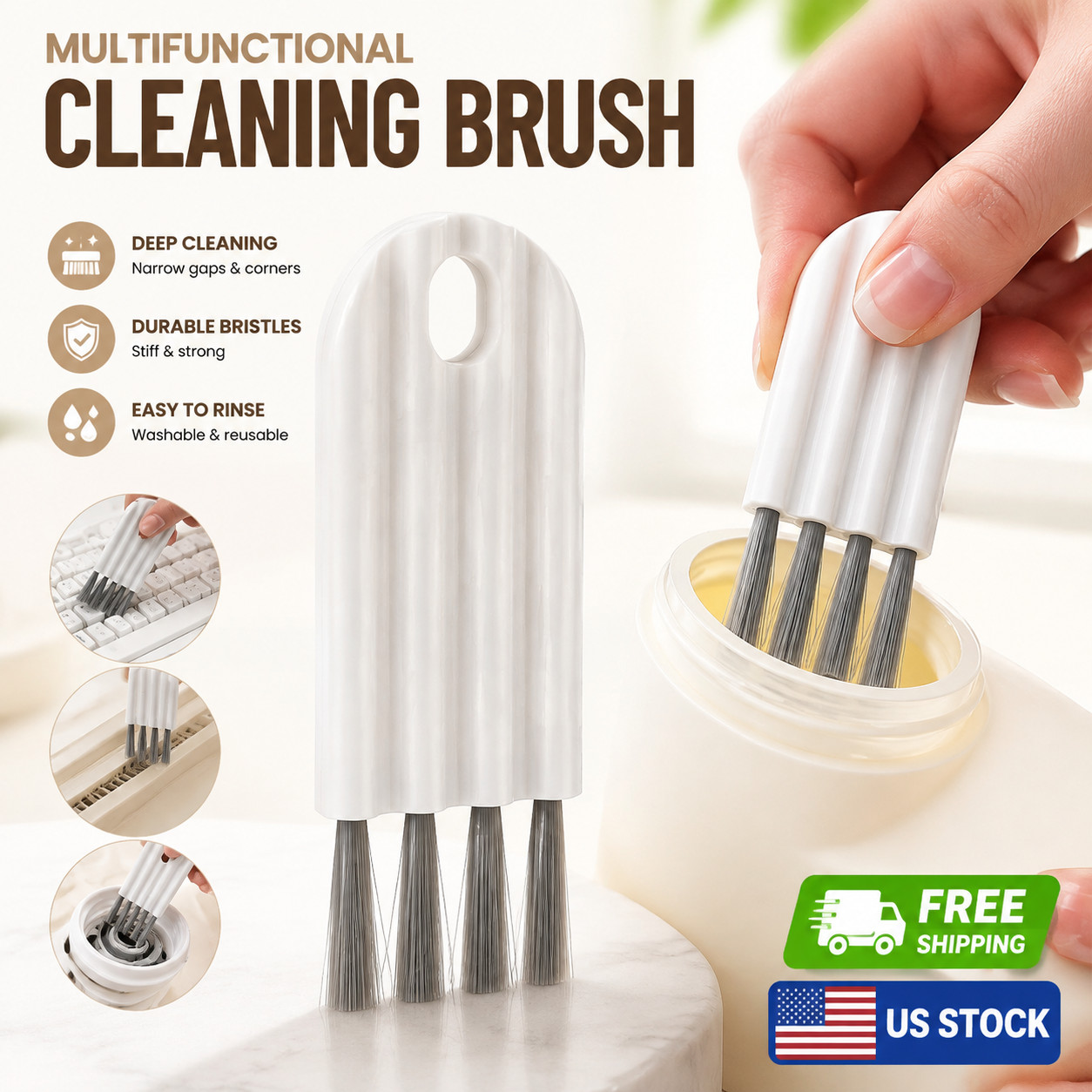 Flexible Keyboard Cleaner Brush Soft Bendable Cup Cleaning Brush Gap Cleaning US