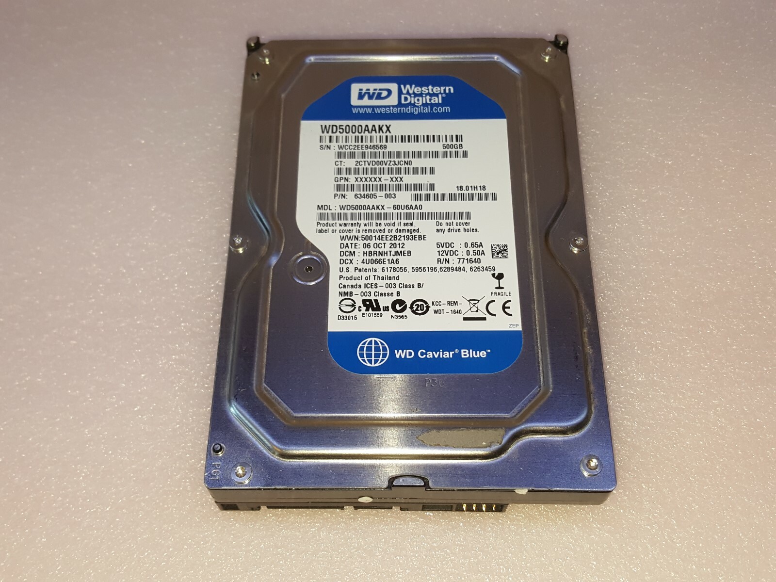 HP Pavilion p6-2026 - 500GB SATA Hard Drive Windows 7 Home Premium 64 bit