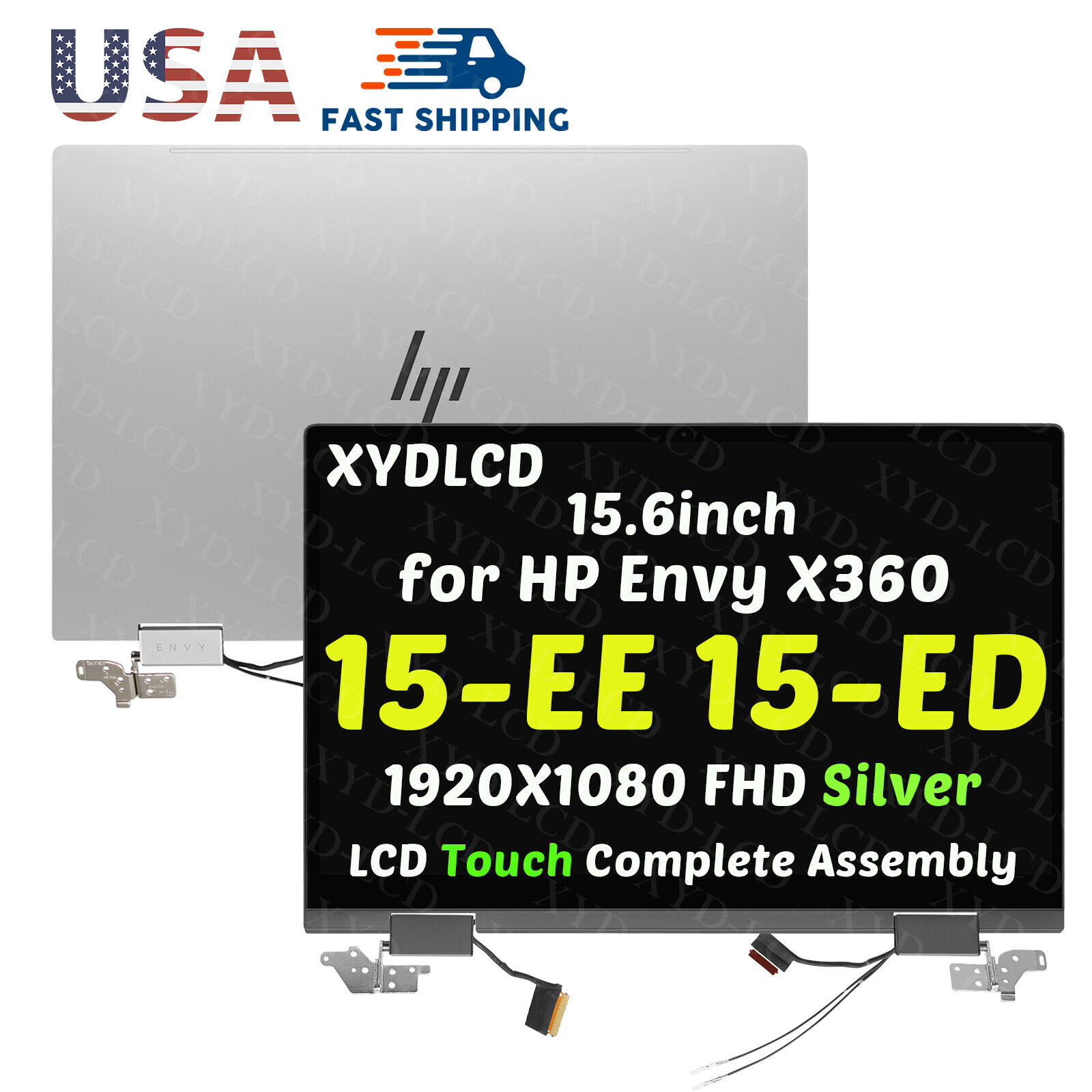 15.6 for HP ENVY X360 15-ED 15-EE 15M-ED Touch Screen LCD Assembly Full Hinge Up