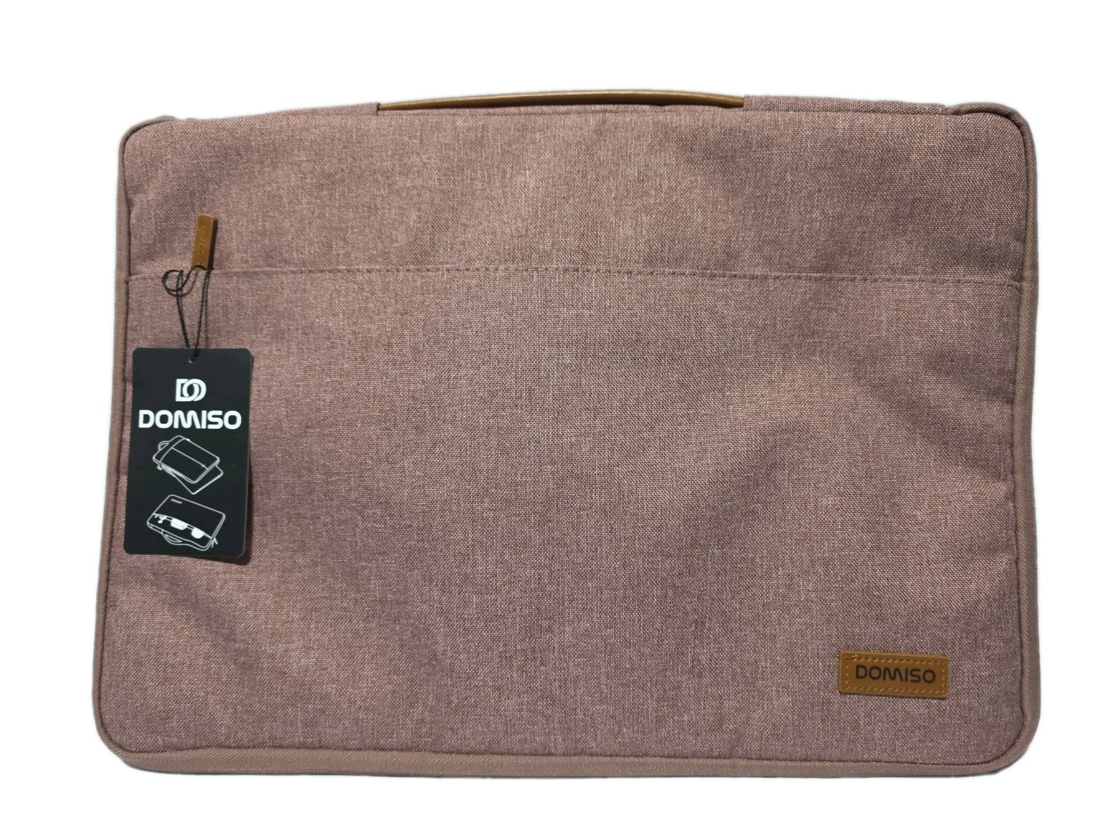 DOMISO 15 in Padded Fabric Laptop Sleeve Case, Solid Gray/Brown Universal