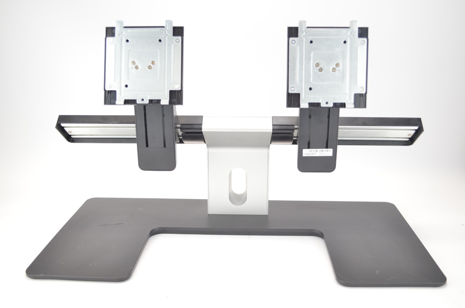 Dell MDS14 Dual LCD Monitor Stand Black Silver Adjustable Mount HXDW0