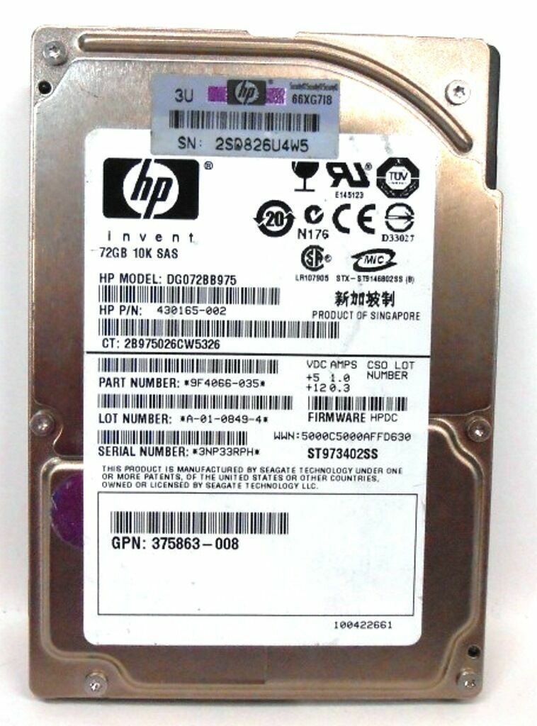 HP 72GB 10K SAS 2.5