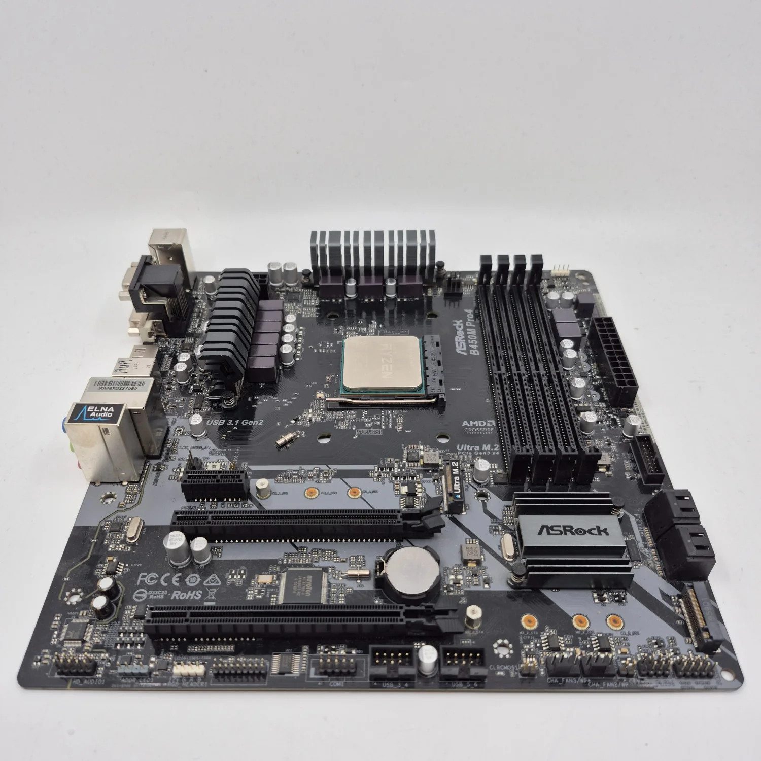 AsRock B450m Pro4 AM4 AMD Ryzen 5 2600 6 Core 3.40GHz microATX