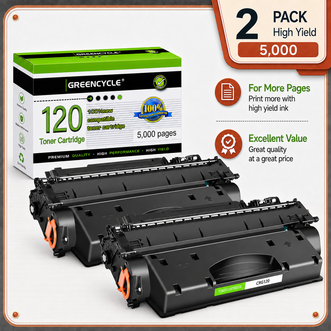 2PK CRG-120 C120 Toner Cartridge For Canon ImageClass D1120 D1150 D1320 D1350