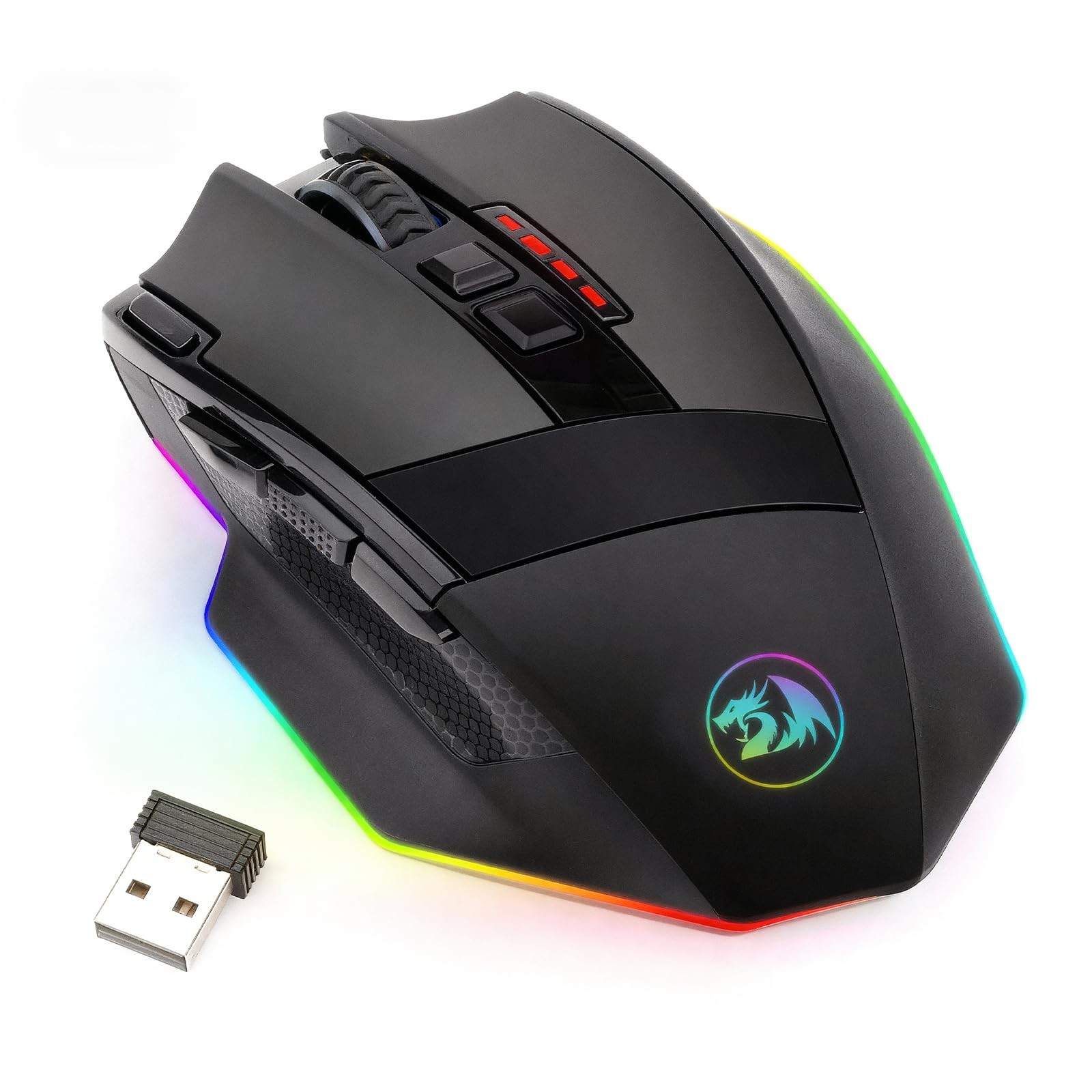 Redragon M801 Wireless Gaming Mouse, RGB Gaming Mouse with MMO 9 Programmable...