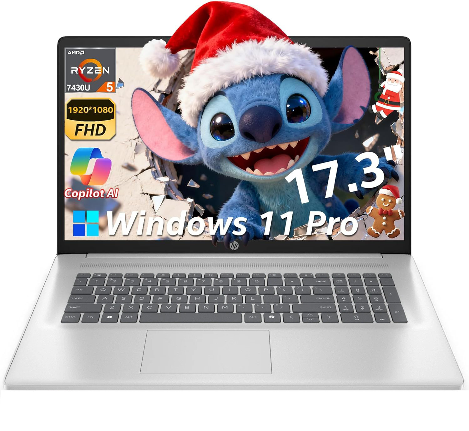 HP 17.3" FHD Laptop, AMD Ryzen 5 7430U, 32GB RAM 1TB SSD, Anti-Glare, Win11 Pro