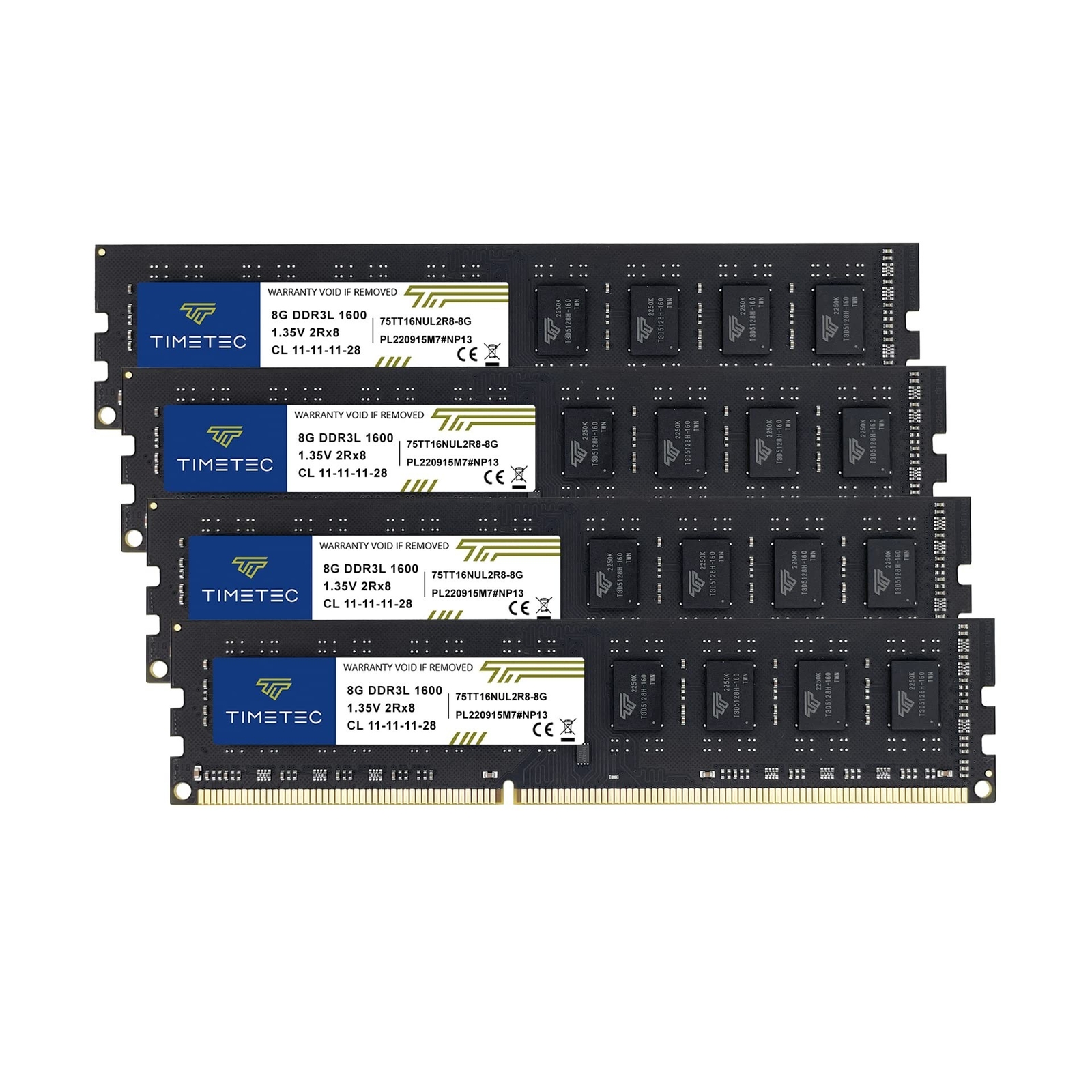 Timetec 32GB KIT(4x8GB) DDR3L / DDR3 1600MHz (DDR3L-1600) PC3L-12800 / PC3-12...
