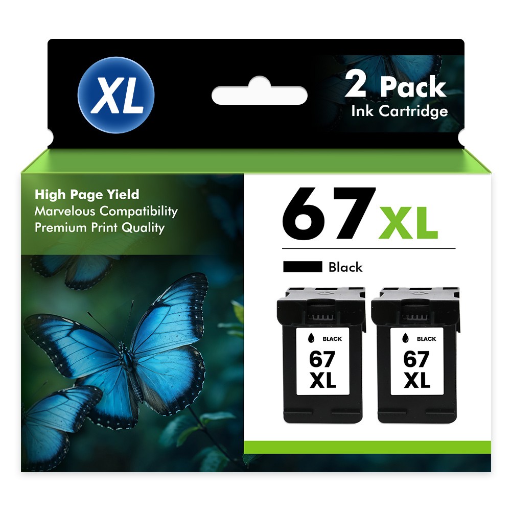 67XL Ink Cartridges for HP Ink 67 XL Deskjet 2752e 2755e 2700e 2800e 4155e 4100e