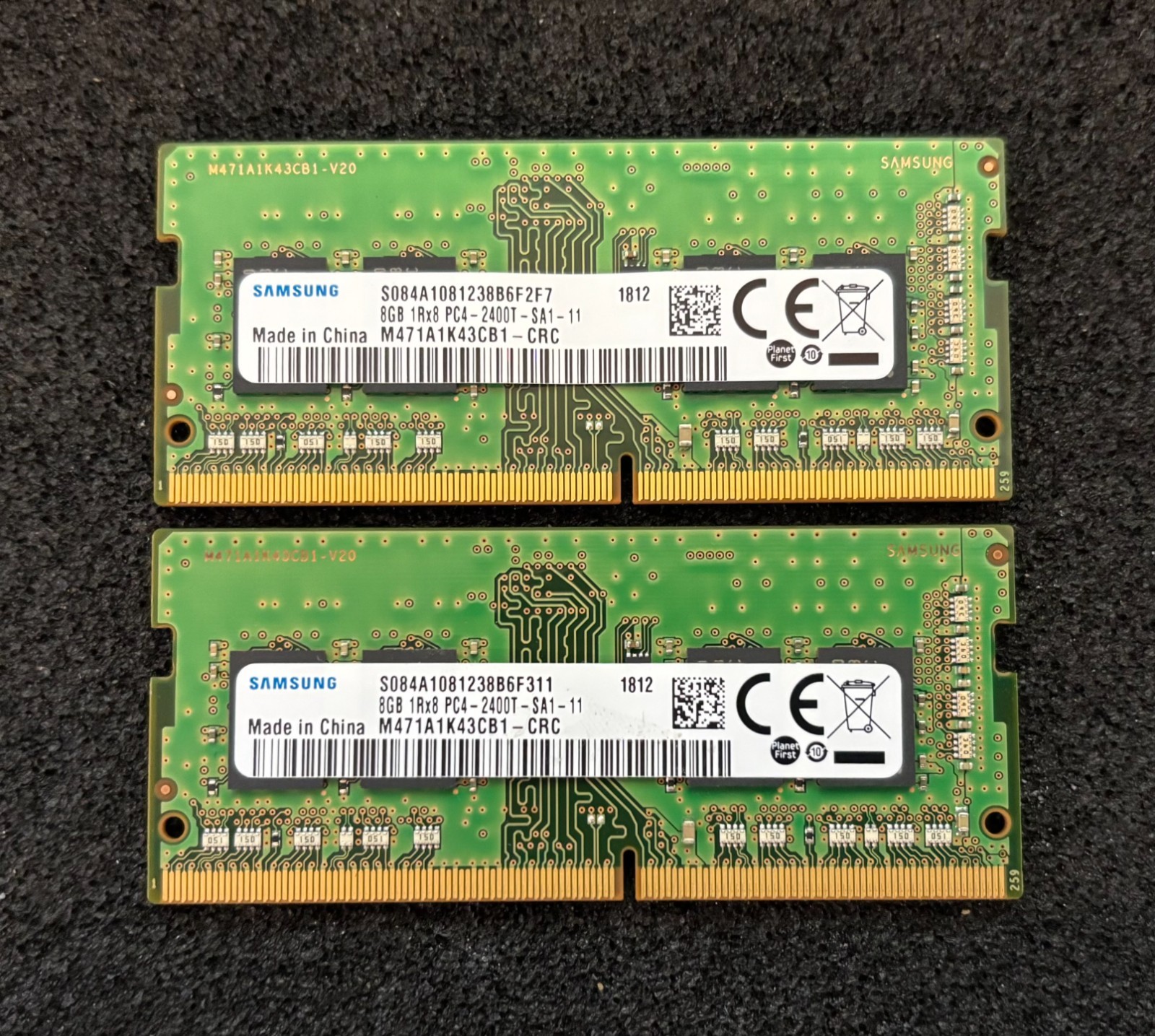 Samsung 16GB (2x8GB) PC4-2400T SODIMM Laptop RAM M471A1K43CB1-CRC