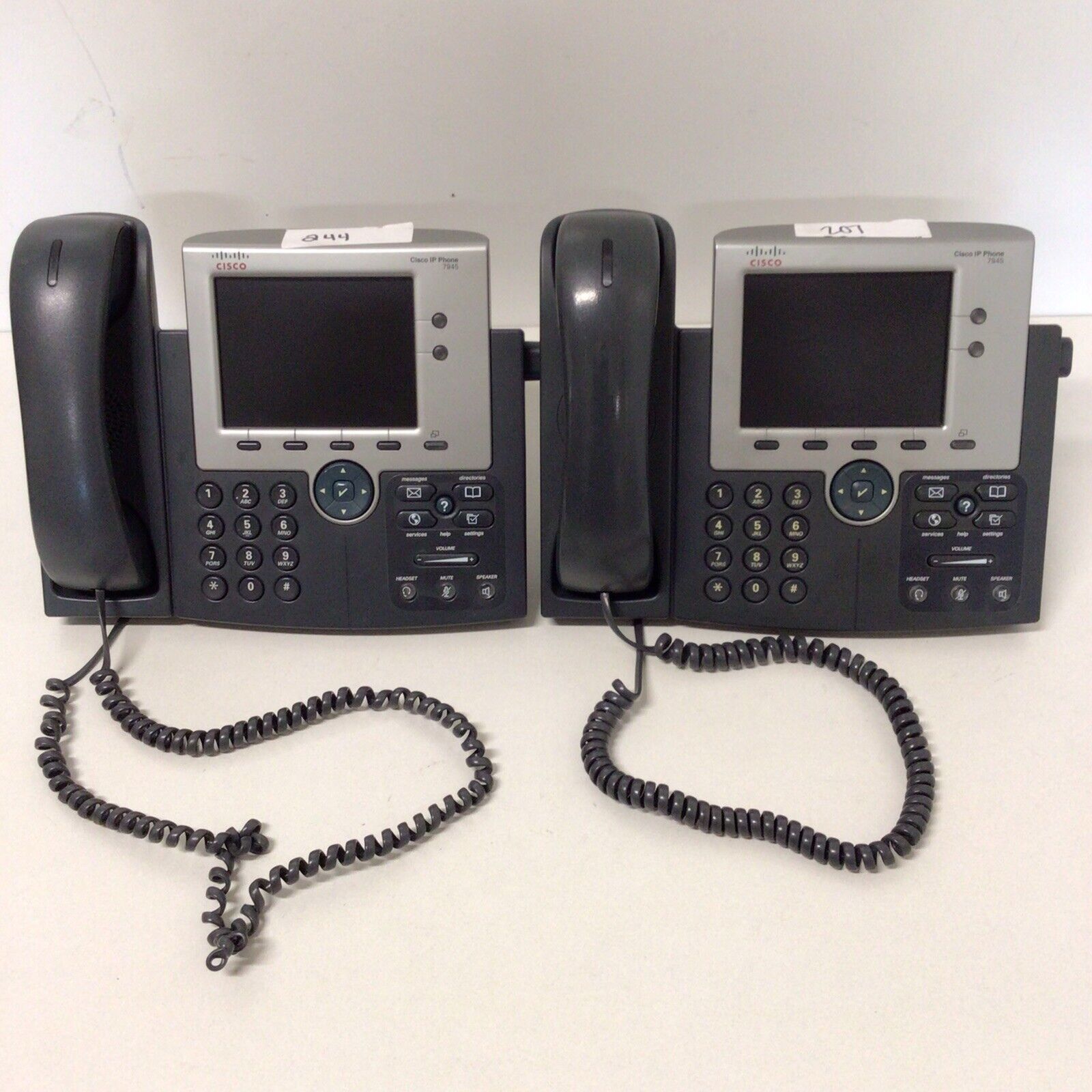 Lot of 2 Cisco Unified Two Line Color Display IP VolP Phone  CP-7945G, Pre Owned