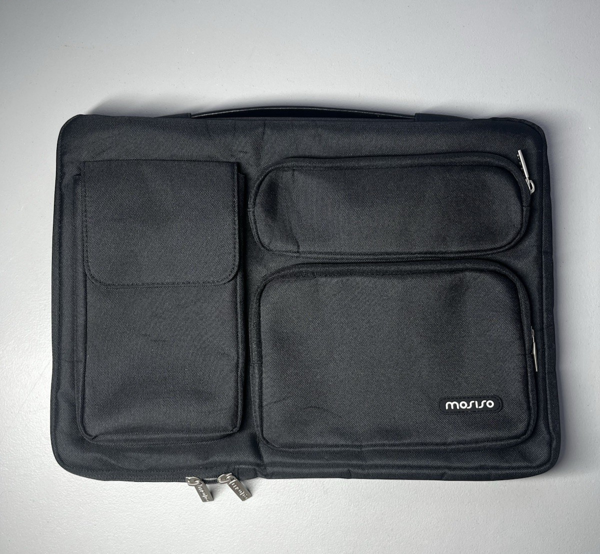 Mosiso Laptop Soft Case Briefcase Top Handle Black Full Zip Cushioned w/ Pockets