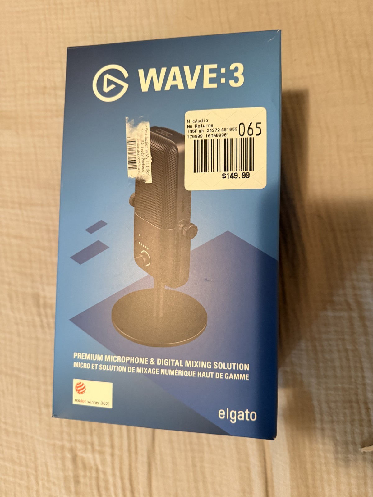 Elgato Wave:3 USB Condenser Microphone Streaming Podcast Black OPEN BOX