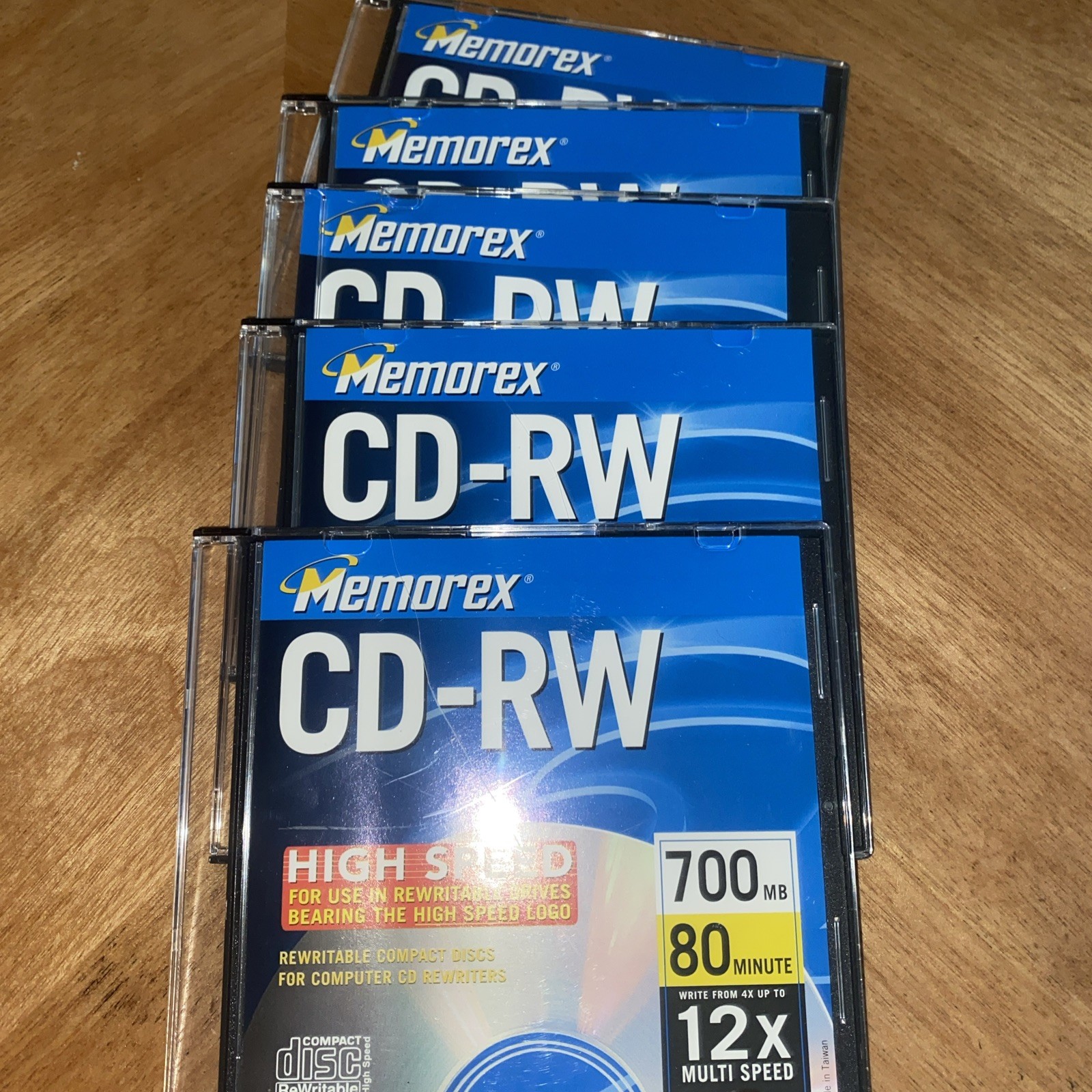 Memorex High Speed CD-RW 5pack 700 MB 80 Min Slim jewel cases 12x Multi Speed