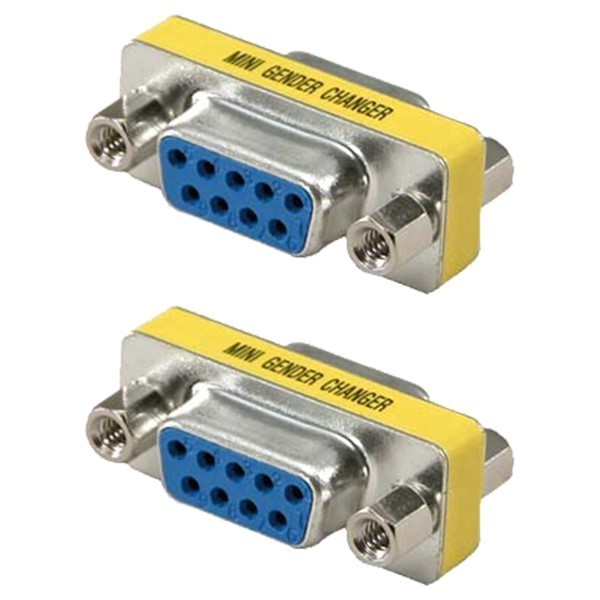 2x DB9 D-SUB 9-Pin RS232 Serial Female to Female Coupler Gender Changer Adapter