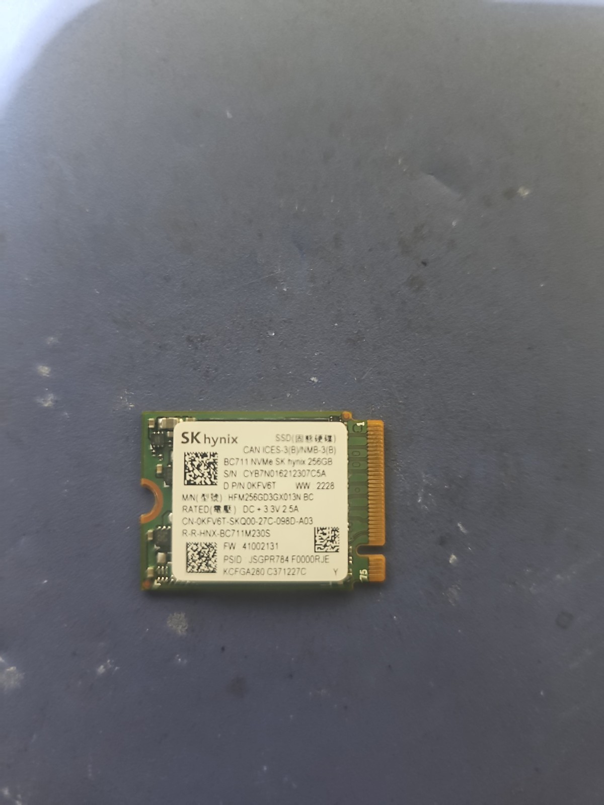 SK Hynix BC711 HFM256GD3GX013N 256GB NVMe SSD laptop drive 97% Health   #r71