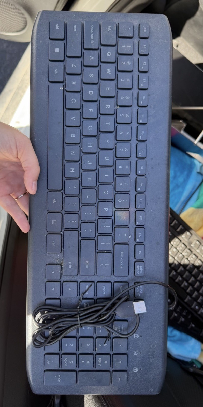 Onn Wired Grey Standard USB Keyboard Model 100009052 Very Good