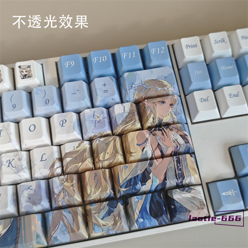 Wuthering Waves 128 Keycaps Cartethyia Dye-sub PBT Keys for Cherry MX Keyboard 