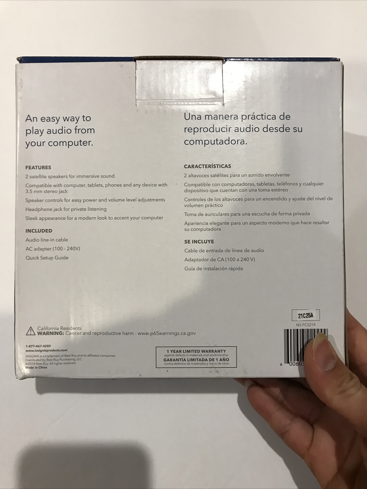 Insignia NS-PCS219 Powered Computer Speakers - Black - Open Box
