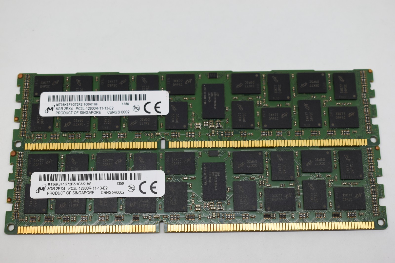 Micron 16GB (2x8GB) 2Rx4 PC3L-12800R DDR3 ECC Server RAM MT36KSF1G72PZ-1G6K1HF