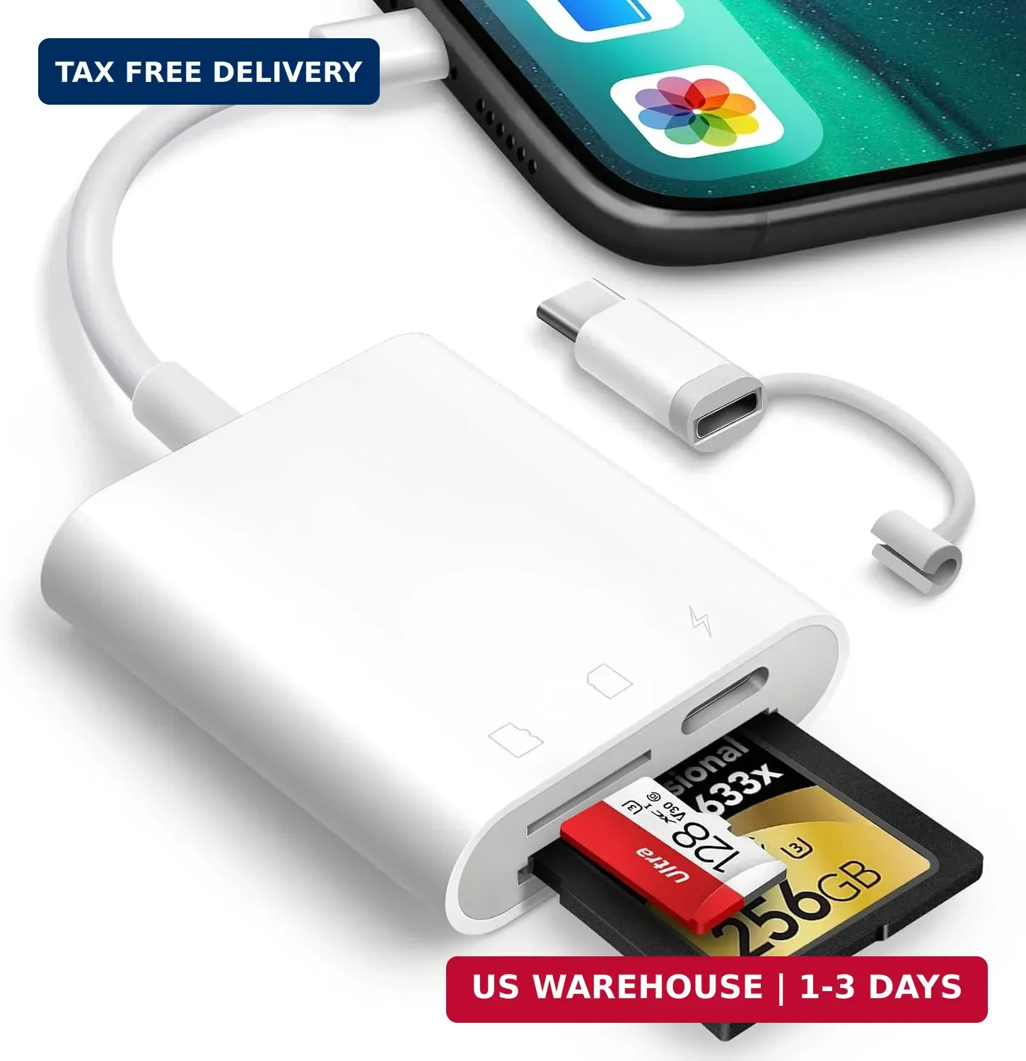 SD Card Reader for iPhone iPad, Oyuiasle Digital Trail Camera SD Card Viewer wit
