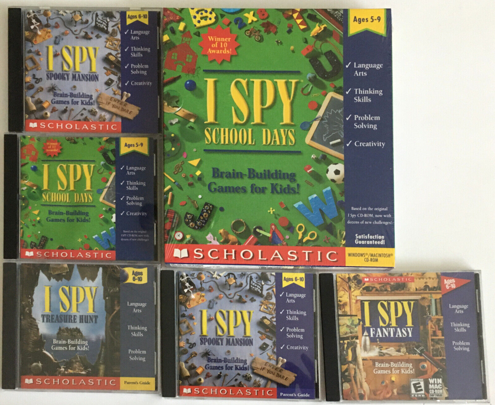 I Spy (School Days, Treasure Hunt, Spooky Mansion, Fantasy) - Vintage Win & Mac 