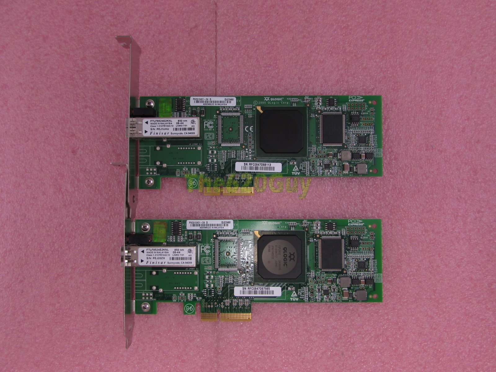 Lot of 2 IBM 39R6526 QLogic QLE2460 Single Port 4Gbps Fiber Channel Host Adapter
