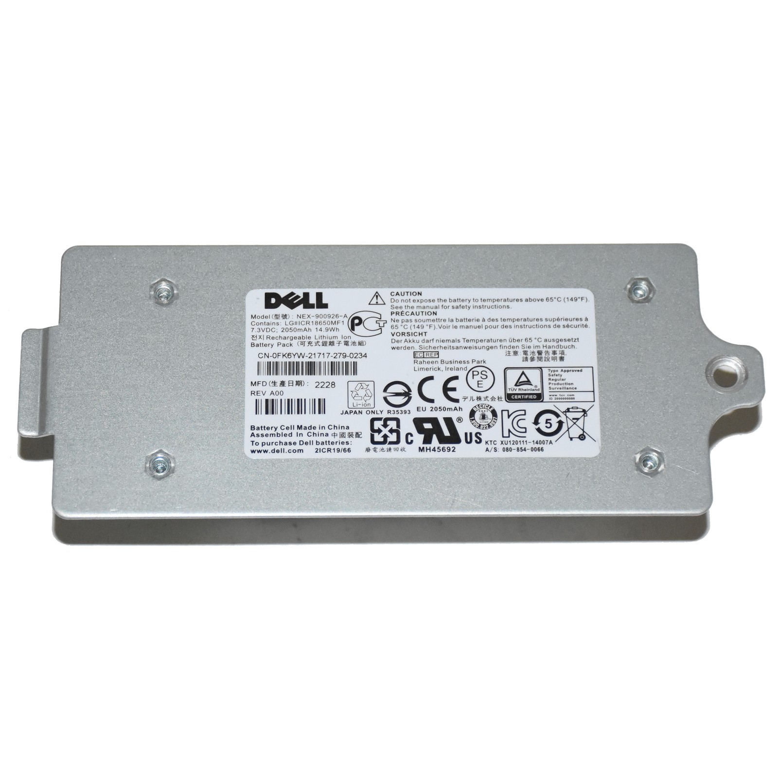 Dell EqualLogic PS6210 PS4210 PS6610 Controller Cache Battery K4PPV 10DXV KVY4F