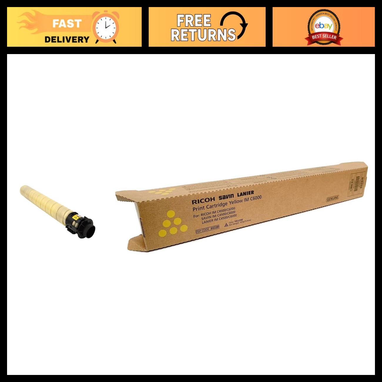 High-Yield Yellow Laser Toner Cartridge - 22500 Pages - Compatible & Reliable
