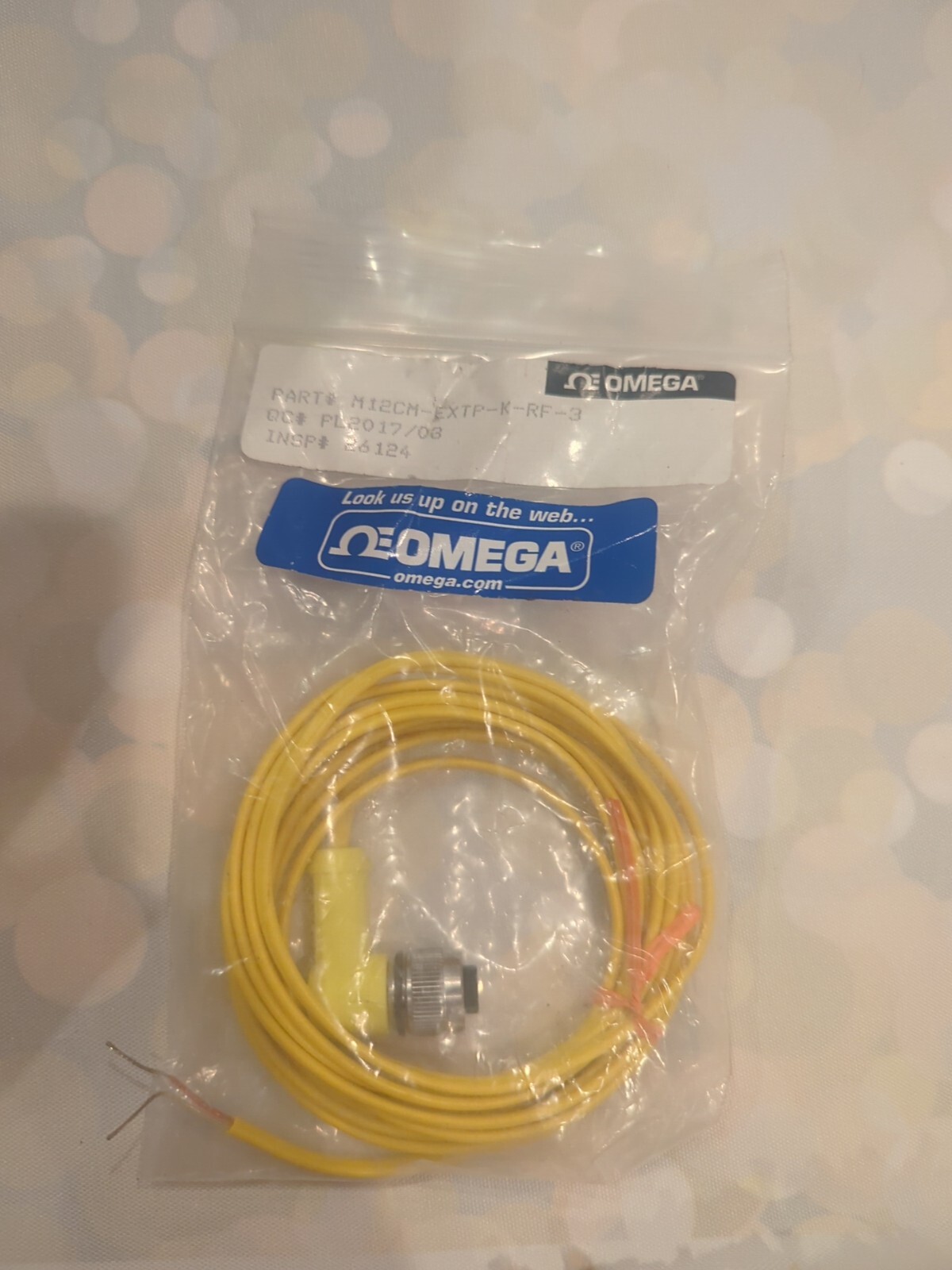 New Omega M12CM-EXTP-K-RF-3, type K PVC, cable RF, conn. 3M.  Made in USA