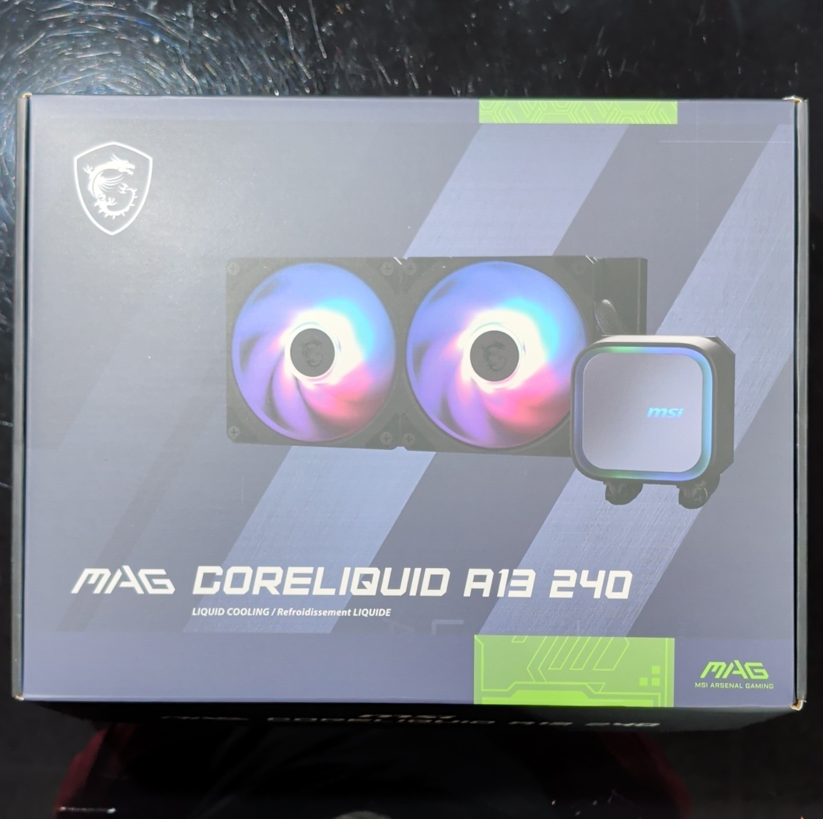 MSI MAG CORELIQUID A13 240 Liquid CPU Cooler, 120mm Multicolor Fan
