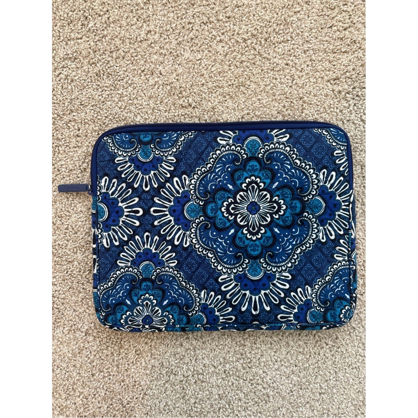 Vera Bradley Navy and Turquoise Medallion Quilted Tablet Sleeve